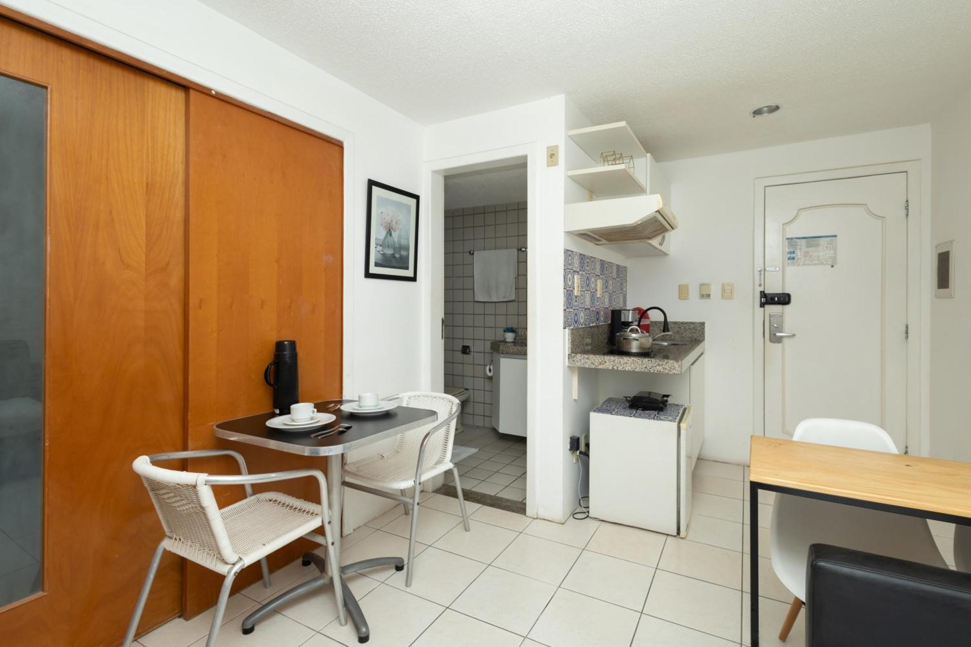 Vista Mar E Lagoa - Cozinha E Frigobar - Apartamento Flat Proximo A Praia São Luís 외부 사진