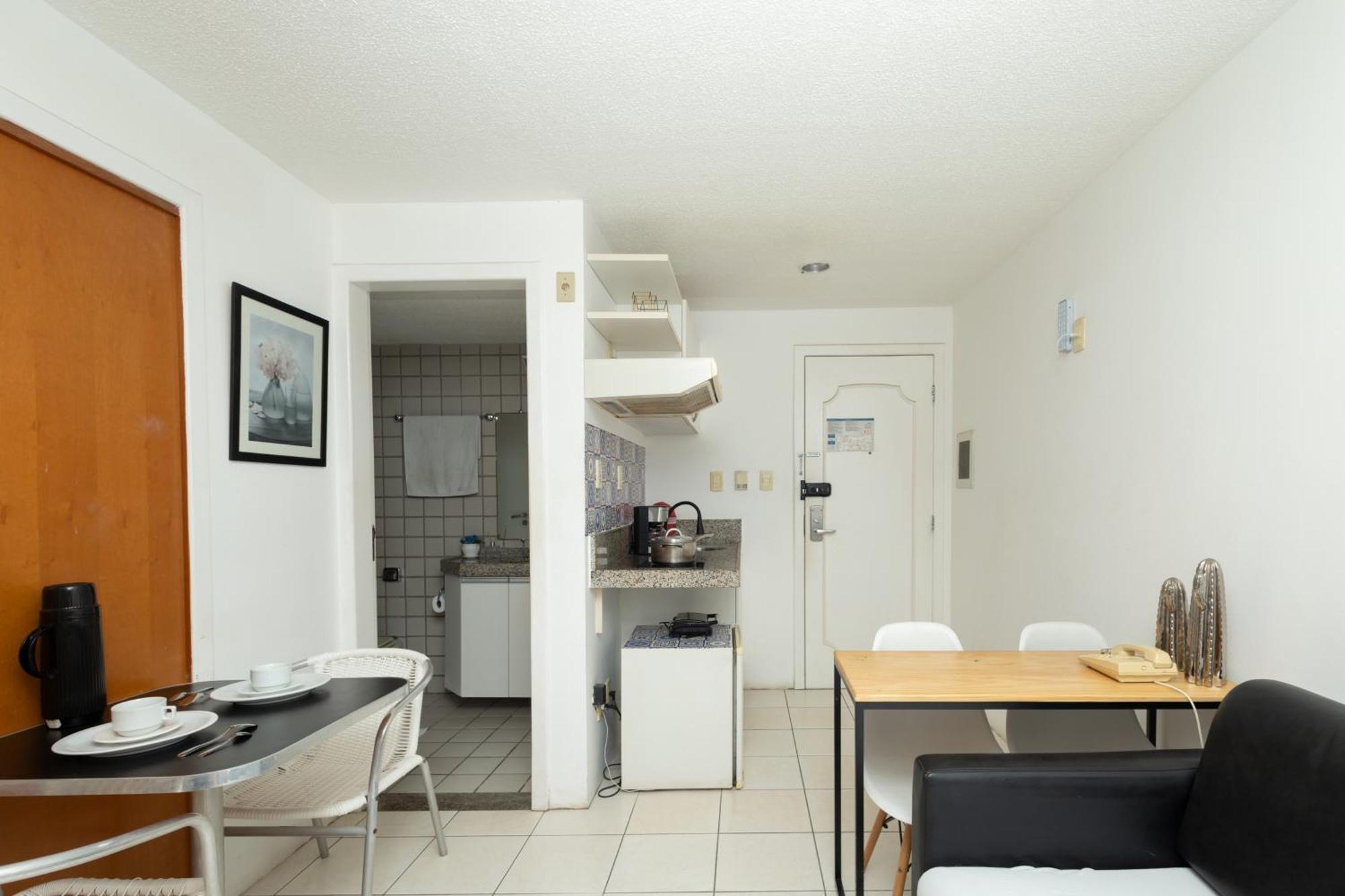 Vista Mar E Lagoa - Cozinha E Frigobar - Apartamento Flat Proximo A Praia São Luís 외부 사진